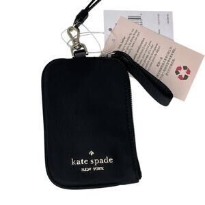 Kate spade Black card case ID Wallet lanyard